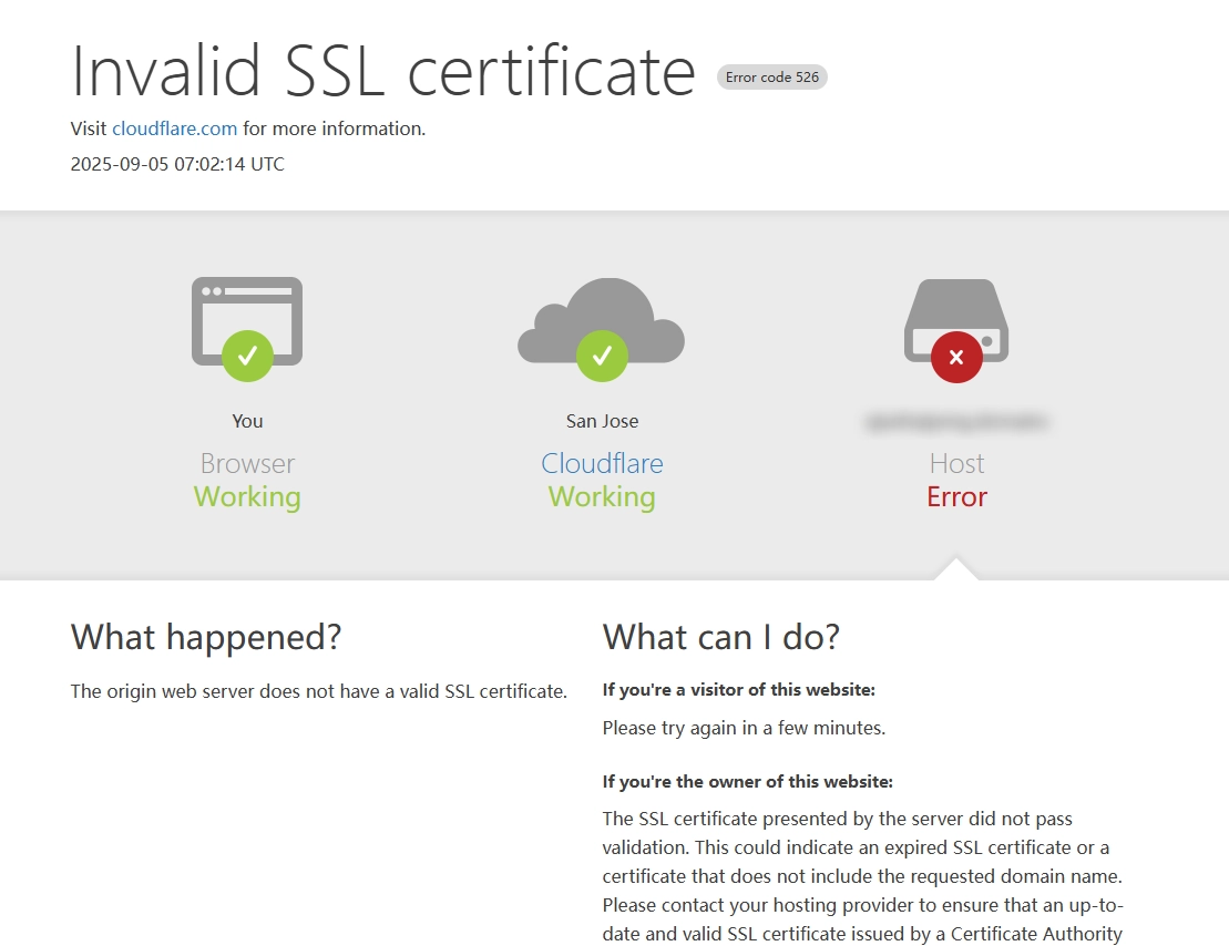 Invalid SSL certificate