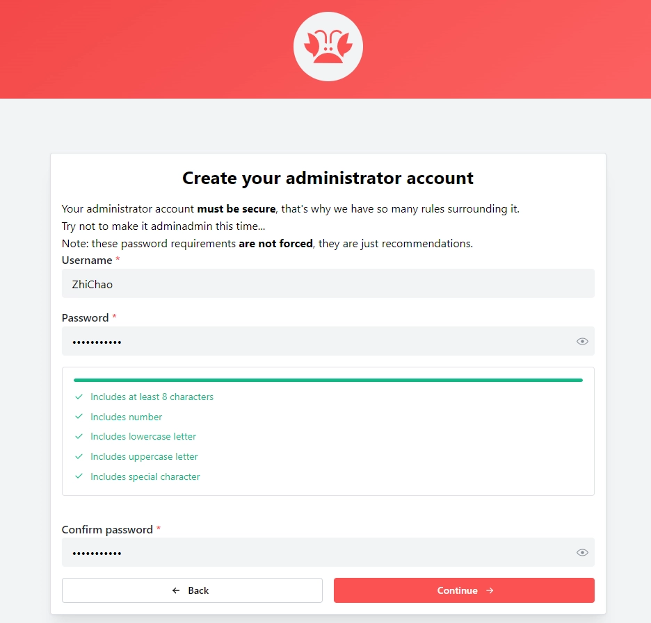 创建管理员账号